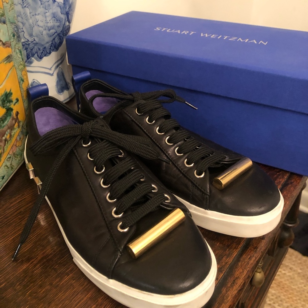Stuart Weitzman Black Sneakers w/ Hardware